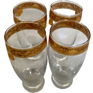 Vintage Gold Rimmed Floral Design Glasses